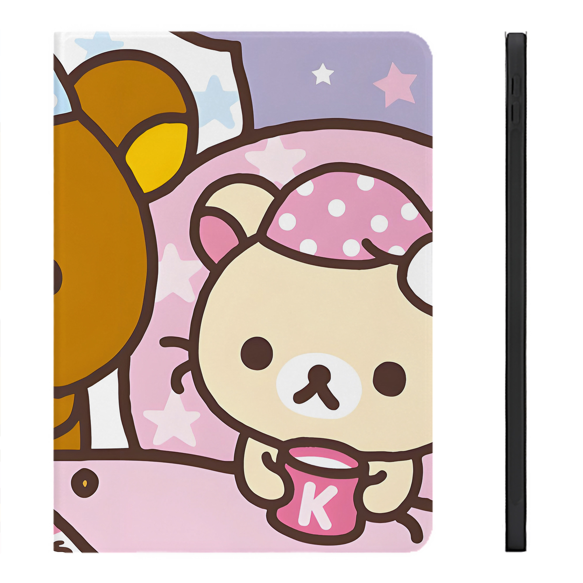 （画像用） リラックマ リラックマ キイロイトリ Rilakkuma Korilakkuma Kiiroitori IPadケース ペンホルダー付き ブックスタイルデザイン